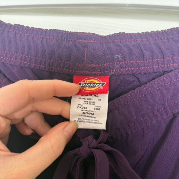 Dickies eggplant medium cargo drawstring Scrub Pant - Picture 3 of 4